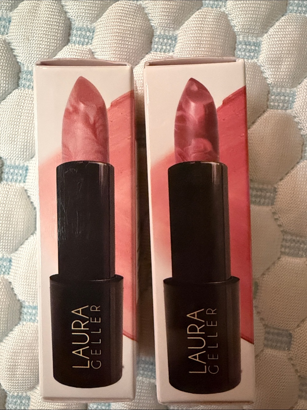 NIB Laura Geller Italian Marble Lipstick Duo — Hunny Bun & Berry Vanilla - Picture 2 of 5